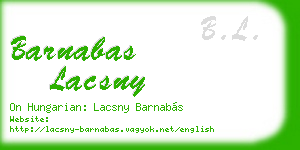 barnabas lacsny business card
